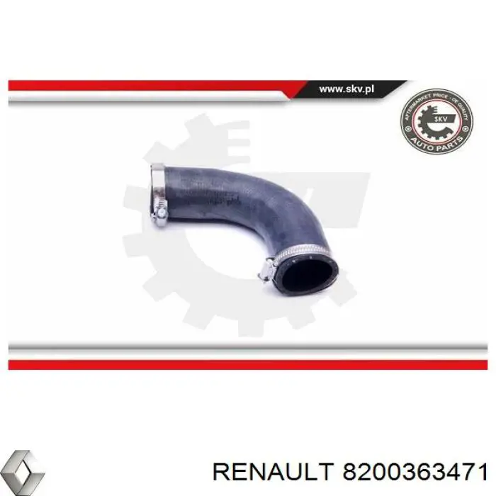 Правый шланг интеркуллера 8200363471 Renault (RVI)