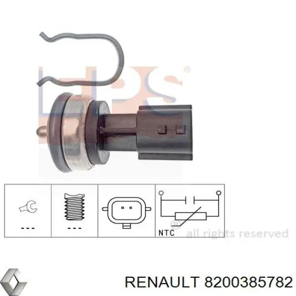 Sensor temperatura 8200385782 Renault (RVI)