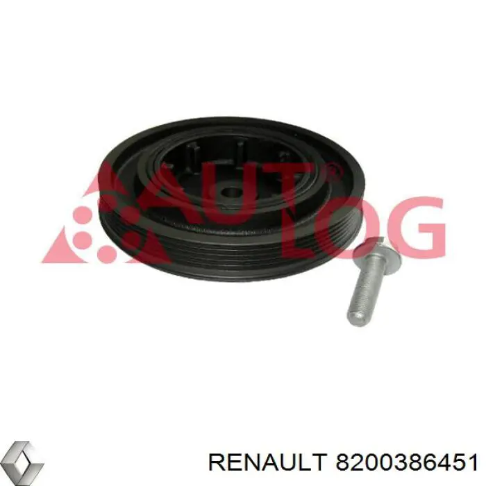 Шкив коленвала (демпфер) Renault (RVI) 8200386451 цена, от 34.34 USD