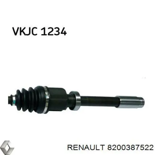Привод передний правый Renault (RVI) 8200387522 цена, от 121.64 USD