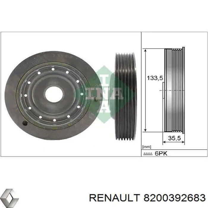 8200392683 Renault (RVI) Шкив коленчатого вала