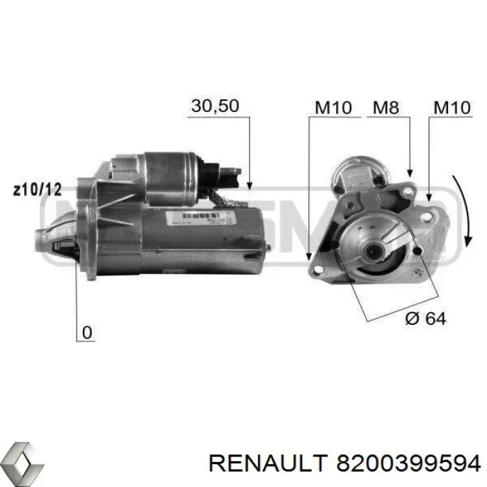 8200399594 Renault (RVI) стартер