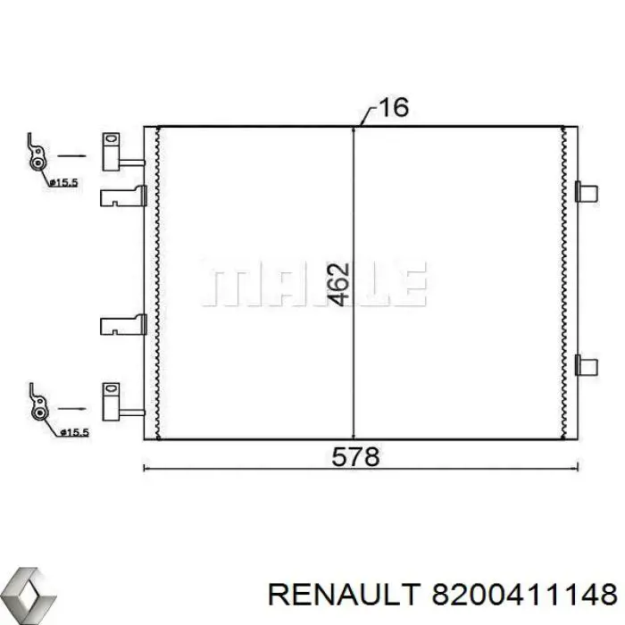 Конденсатор кондиционера Renault (RVI) 8200411148 цена, от 84.23 USD