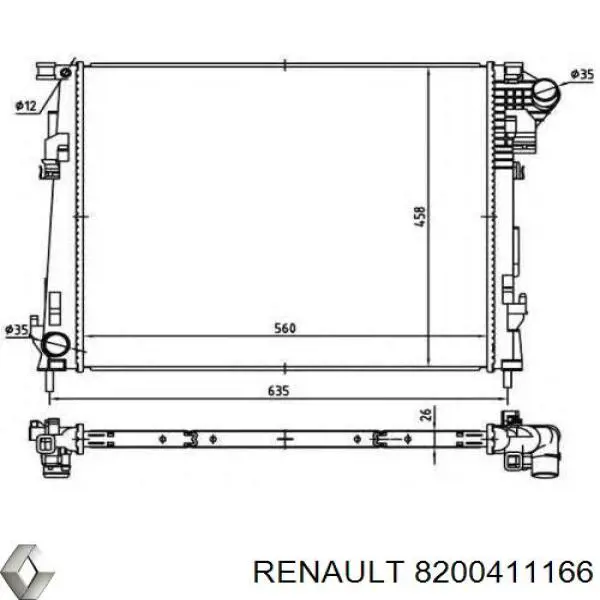 Радиатор 8200411166 Renault (RVI)
