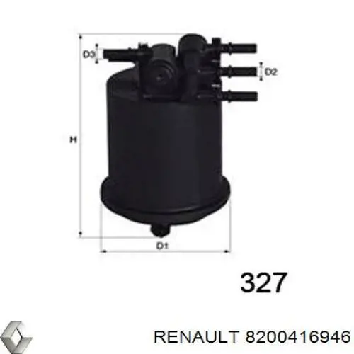 Filtro combustible 8200416946 Renault (RVI)