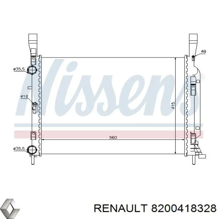 Радиатор охлаждения двигателя Renault (RVI) 8200418328 цена, от 56.01 USD