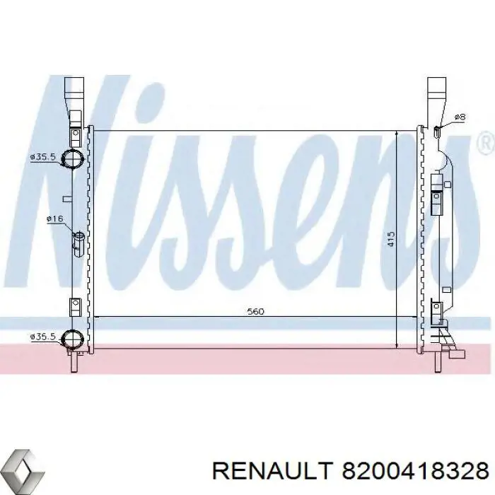 8200418328 Renault (RVI) radiador de esfriamento de motor