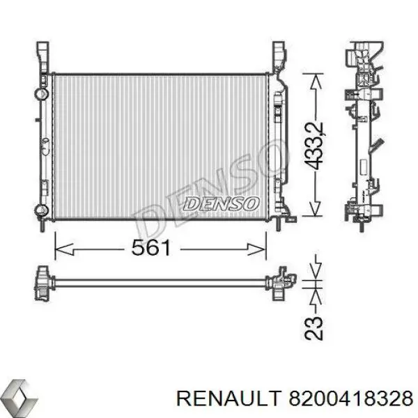 Купить 8200418328 Renault (RVI) Радиатор водяной