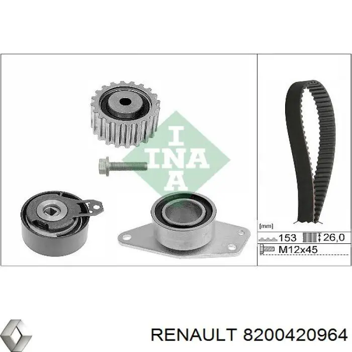 8200420964 Renault (RVI) rolo parasita da correia do mecanismo de distribuição de gás