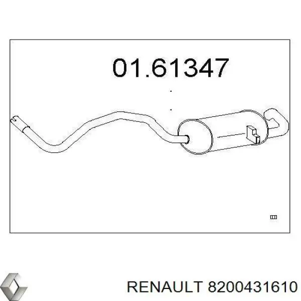 Глушитель, центральная часть Renault (RVI) 8200431610 цена, от 28.80 USD