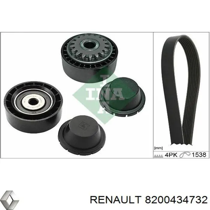 Rodillo, correa trapecial poli V 8200434732 Renault (RVI)