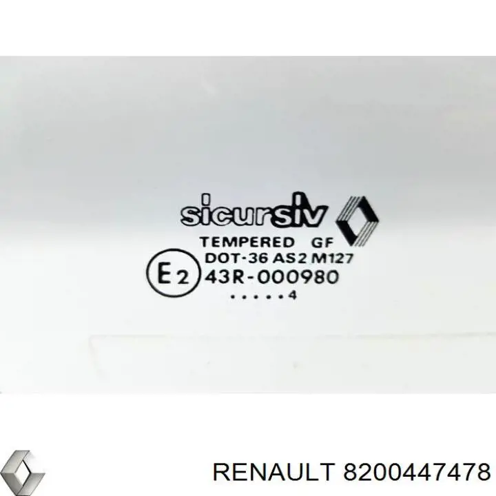 8200447478 Renault (RVI) Стекло задней правой двери