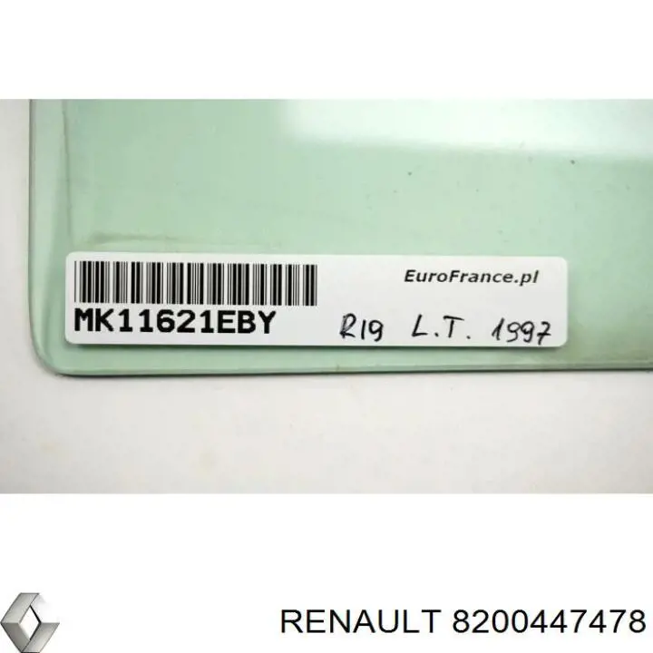 Стекло двери задней правой 8200447478 Renault (RVI)