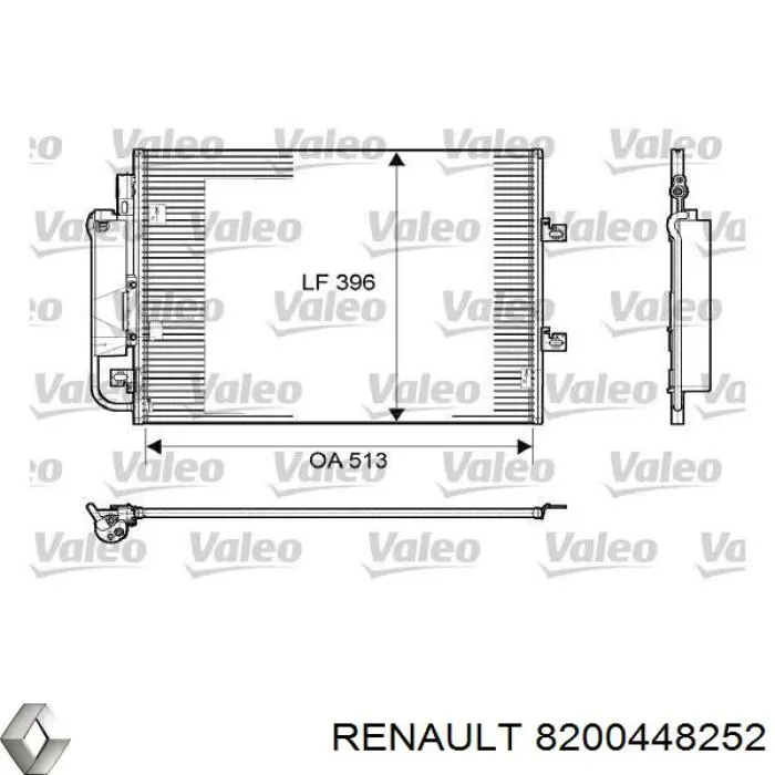 Радиатор кондиционера 8200448252 Renault (RVI)