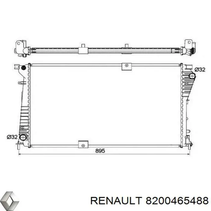 Радиатор охлаждения двигателя Renault (RVI) 8200465488