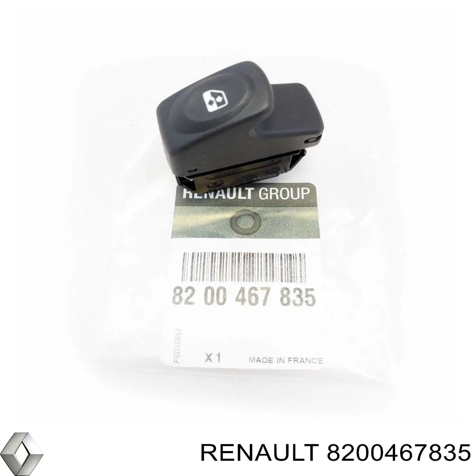 8200467835 Renault (RVI) botão traseiro direito de ativação de motor de acionamento de vidro
