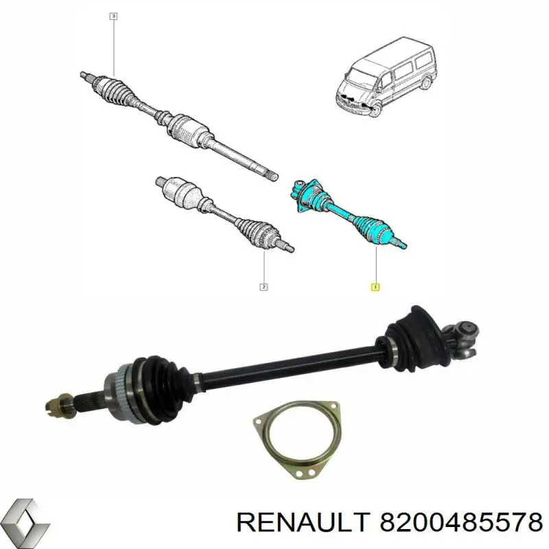 8200485578 Renault (RVI) semieixo (acionador dianteiro esquerdo)