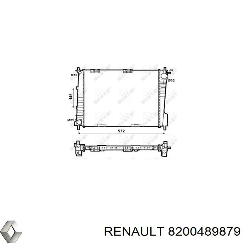 Купить 8200489879 Renault (RVI) Радиатор водяной