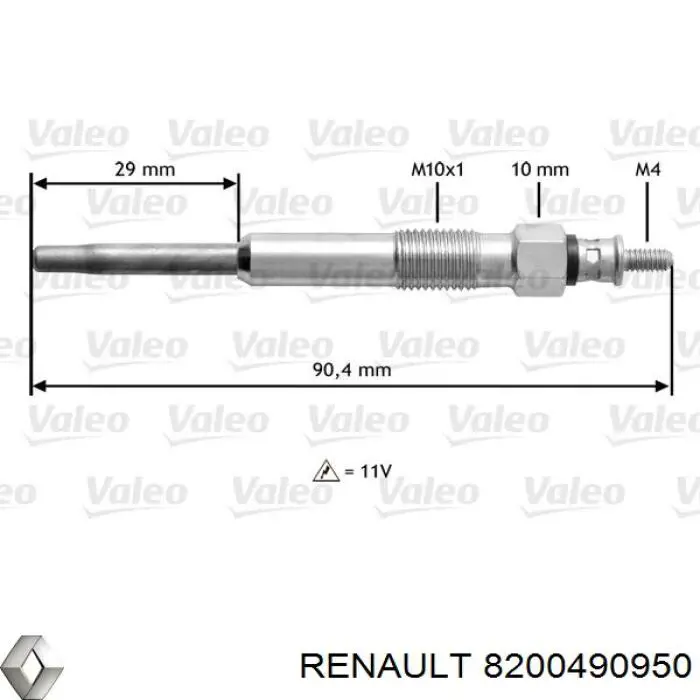 Купить 8200490950 Renault (RVI) Свечи накала