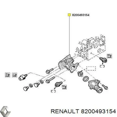 Корпус термостата 8200493154 Renault (RVI)