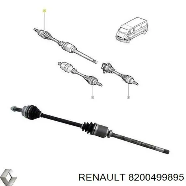 8200499895 Renault (RVI) полуось (привод передняя правая)