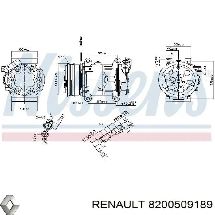 Компрессор кондиционера 8200509189 Renault (RVI)