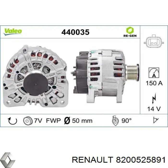 8200525891 Renault (RVI) gerador