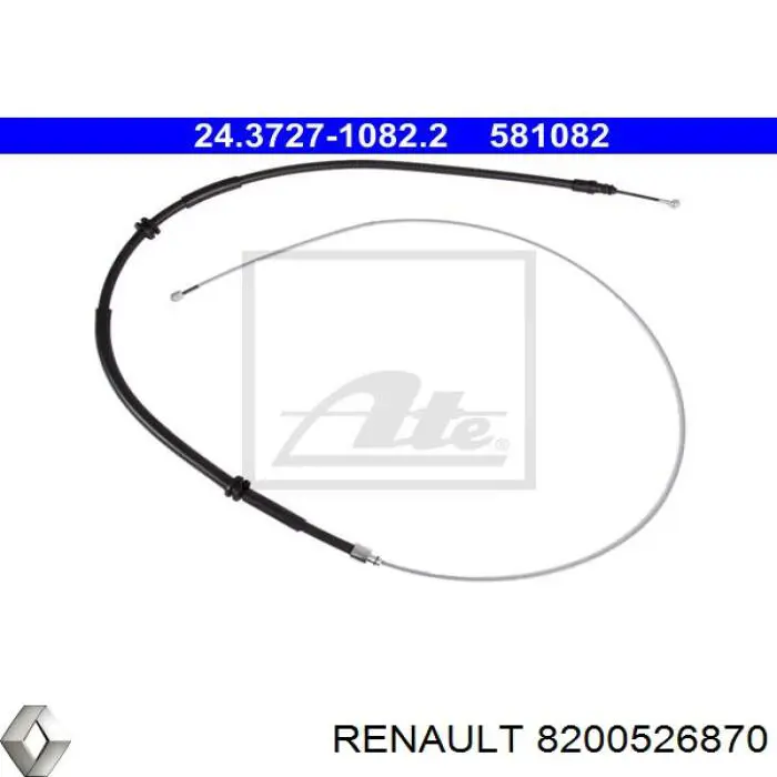 Задний трос ручника Renault (RVI) 8200526870 цена, от 26.20 USD