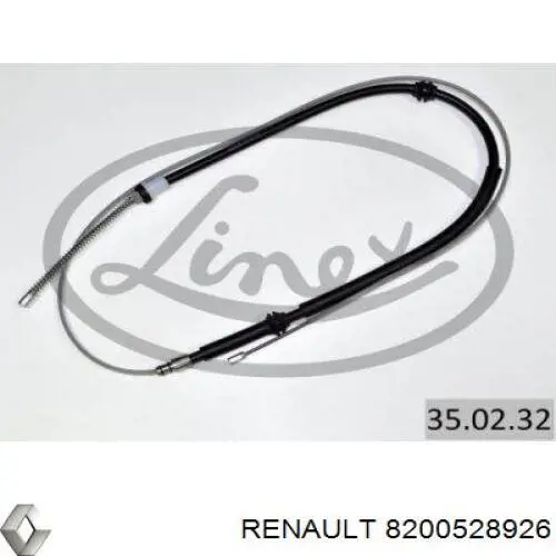 Задний трос ручника Renault (RVI) 8200528926 цена, от 11.27 USD