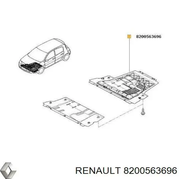 Защита моторного отсека Renault (RVI) 8200563696 цена, от 28.21 USD