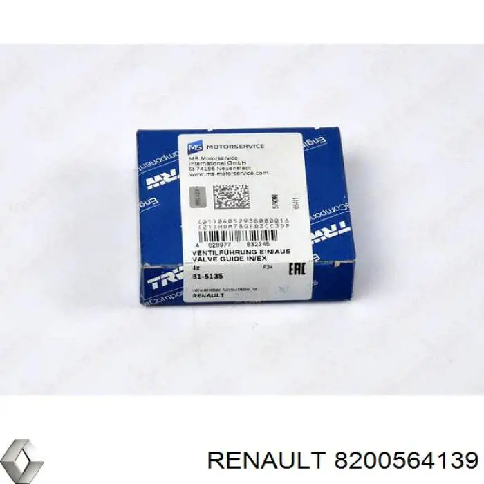 Направляющая клапана впускного Renault (RVI) 8200564139 цена, от 3.02 USD