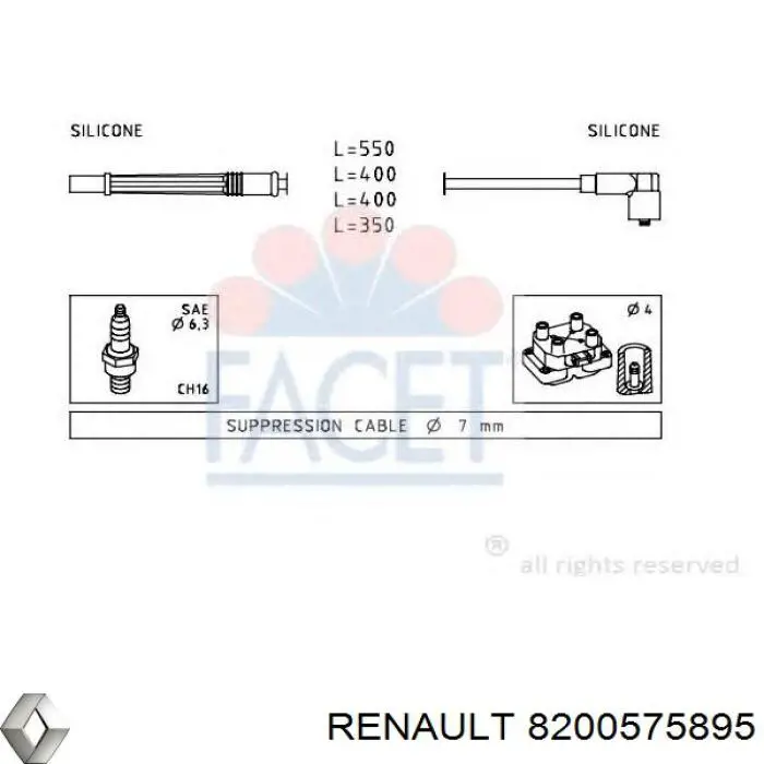 Купить 8200575895 Renault (RVI) Провода высокого напряжения