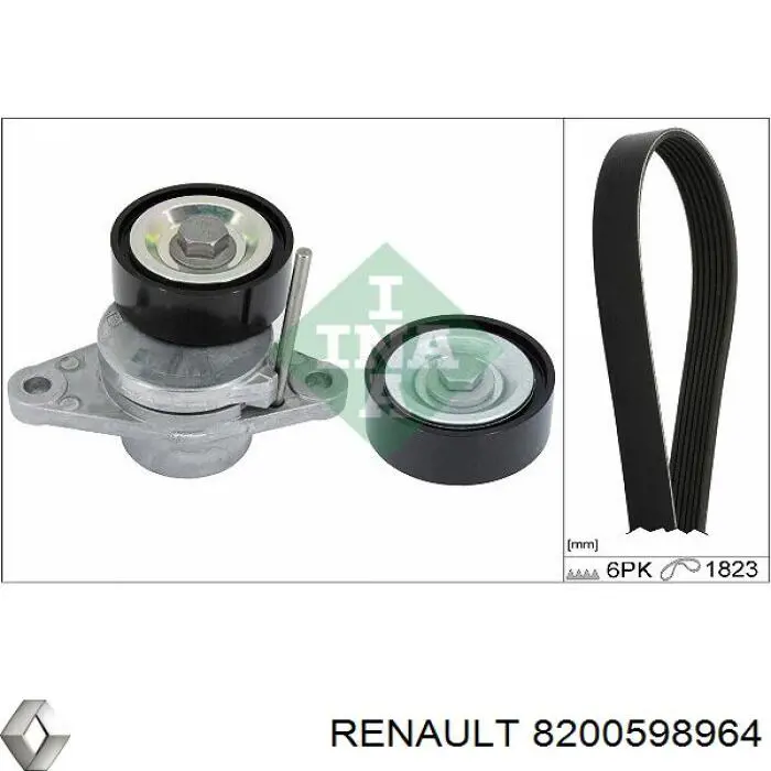 Клиновый ремень Renault (RVI) 8200598964 цена, от 15.35 USD