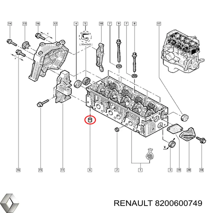 Втулка масляного канала блока цилиндров Renault (RVI) 8200600749 цена, от 5.68 USD
