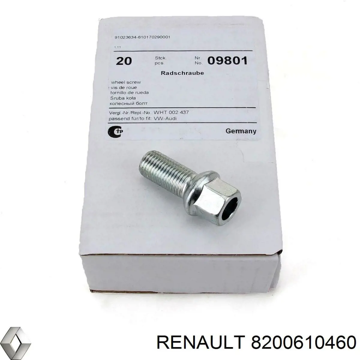 Колесный болт 8200610460 Renault (RVI)