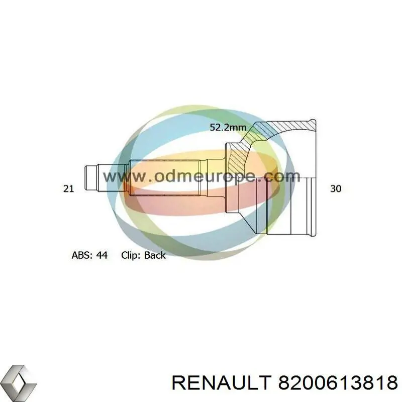 Привод передний правый Renault (RVI) 8200613818 цена, от 92.53 USD