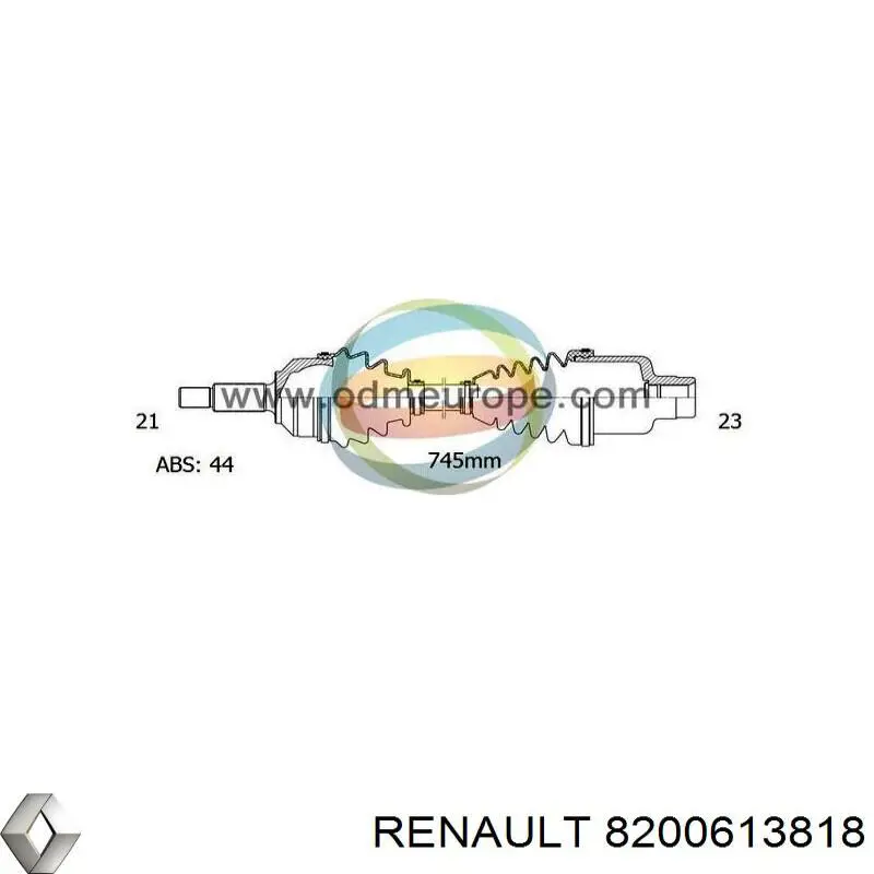Купить 8200613818 Renault (RVI) Вал приводной правый