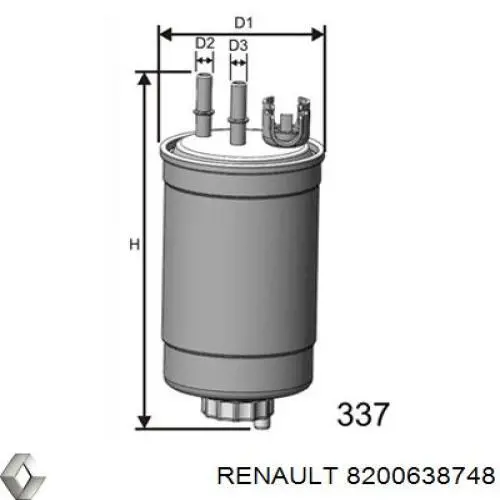 Топливный фильтр 8200638748 Renault (RVI)