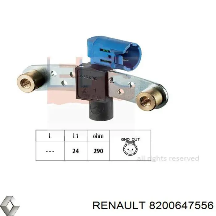 Датчик положения коленчатого вала Renault (RVI) 8200647556 цена, от 24.42 USD