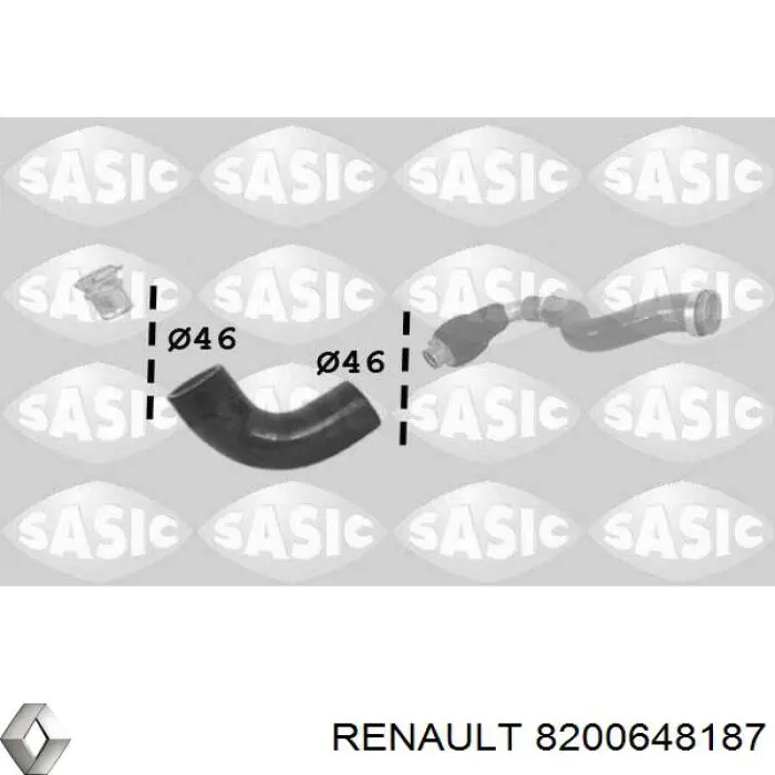 8200648187 Renault (RVI) mangueira (cano derivado direita de intercooler)