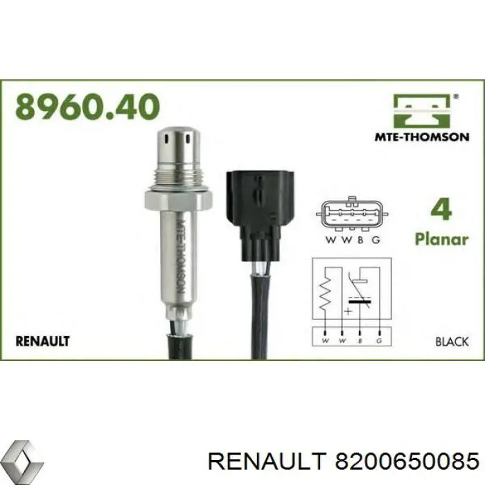 Лямбдазонд, датчик кислорода до катализатора Renault (RVI) 8200650085 цена, от 45.06 USD