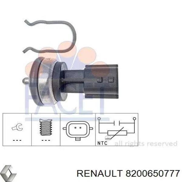 Sensor de temperatura del motor 8200650777 Renault (RVI)