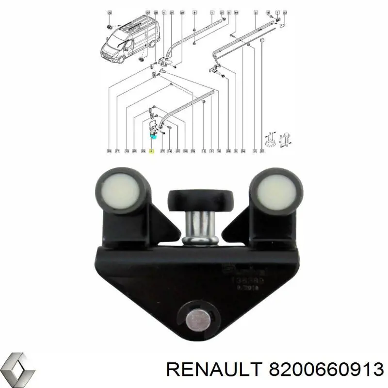 8200660913 RENAULT Rodillo inferior derecho de puerta corrediza original y equivalente