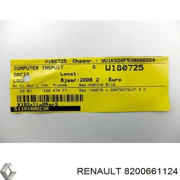 8200661124 Renault (RVI) módulo de direção (centralina eletrônica de motor)