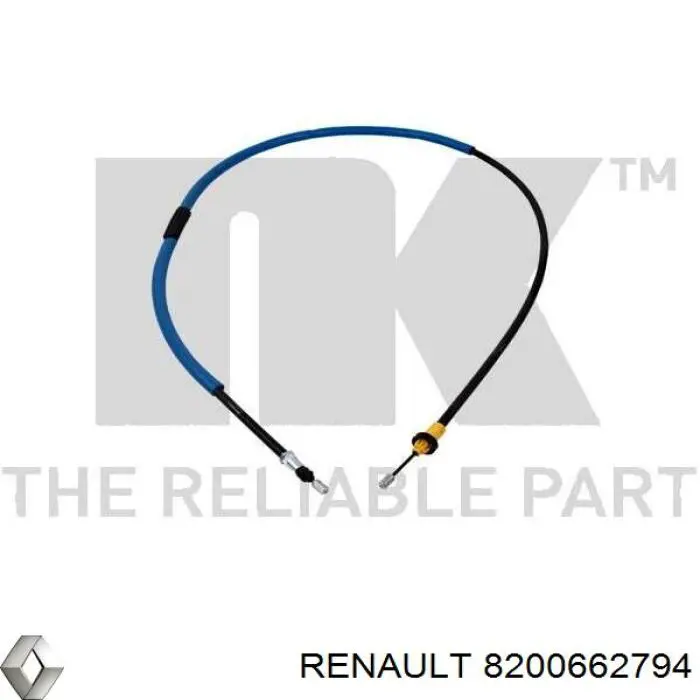 Трос ручного тормоза задний правый Renault (RVI) 8200662794