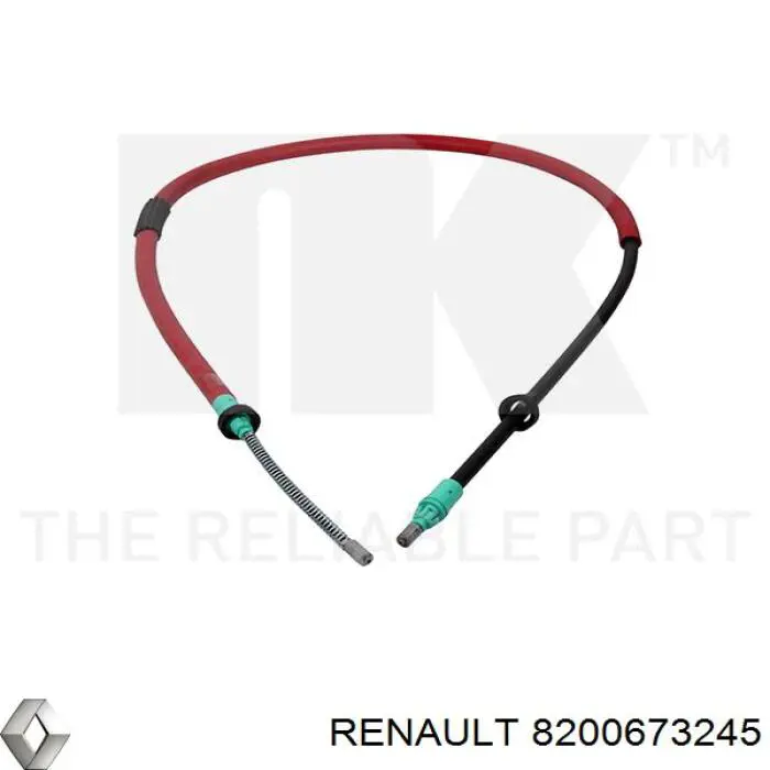 8200673245 Renault (RVI) cabo do freio de estacionamento traseiro esquerdo
