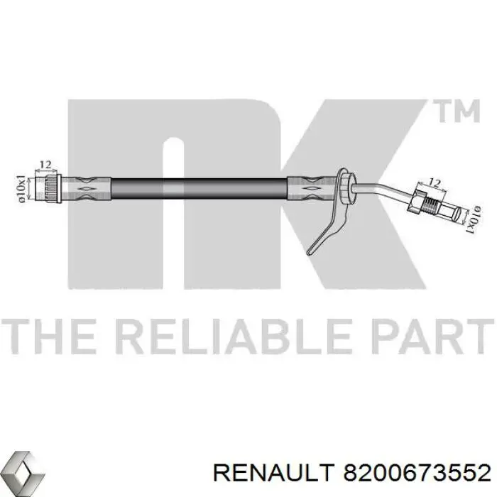 8200673552 Renault (RVI) шланг тормозной передний