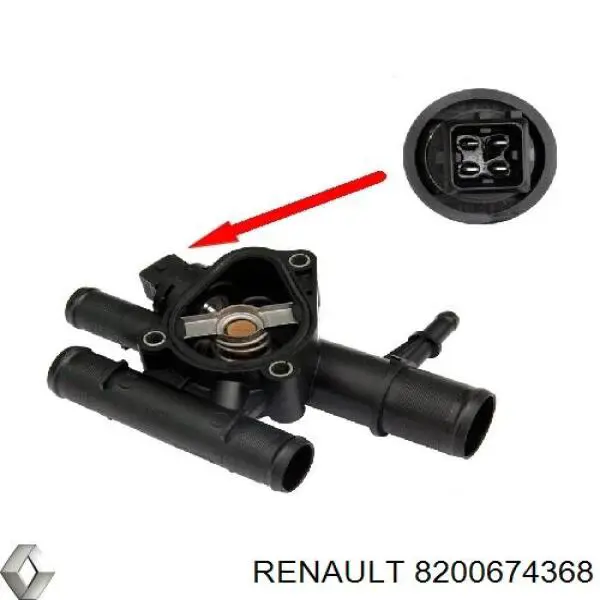 Caixa do termostato Renault (RVI) 8200674368