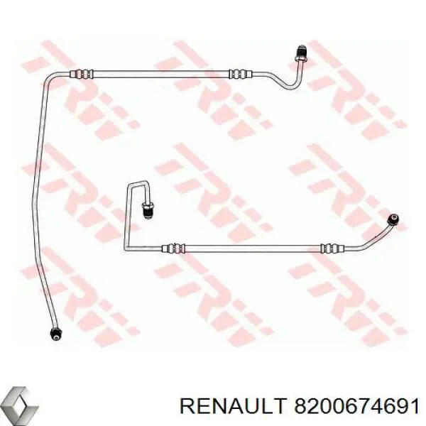 Шланг тормозной задний, правый Renault (RVI) 8200674691 цена, от 31.79 USD