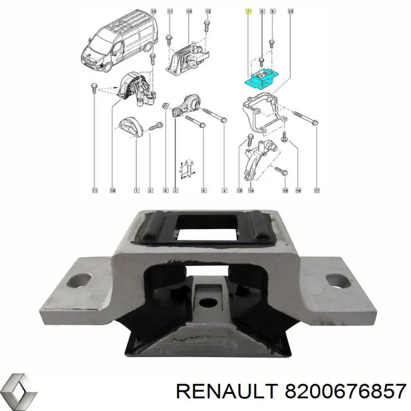 Левая подушка двигателя 8200676857 Renault (RVI)